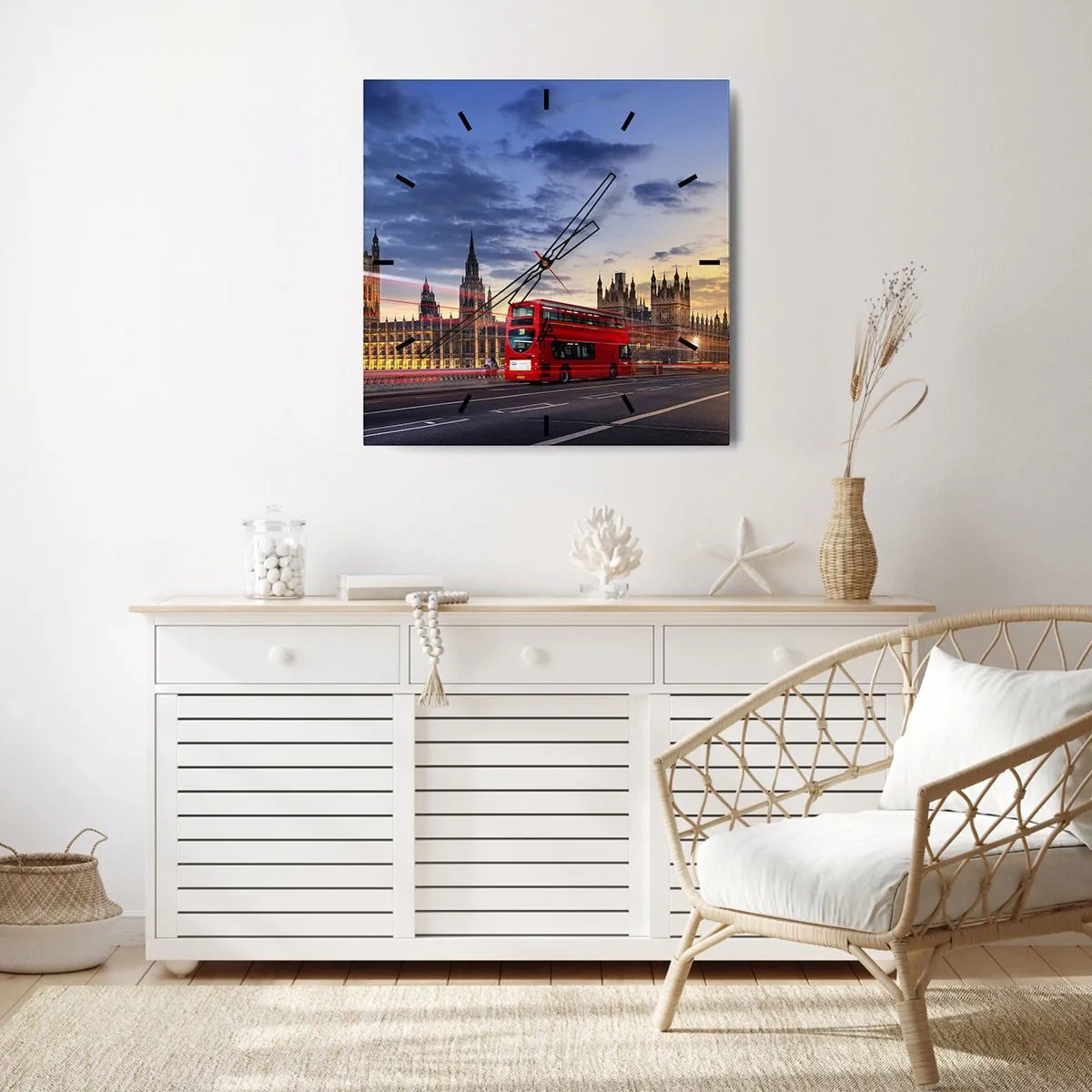 Relógio de parede - Relógio em vidro - Marcas distintivas - 40x40 cm