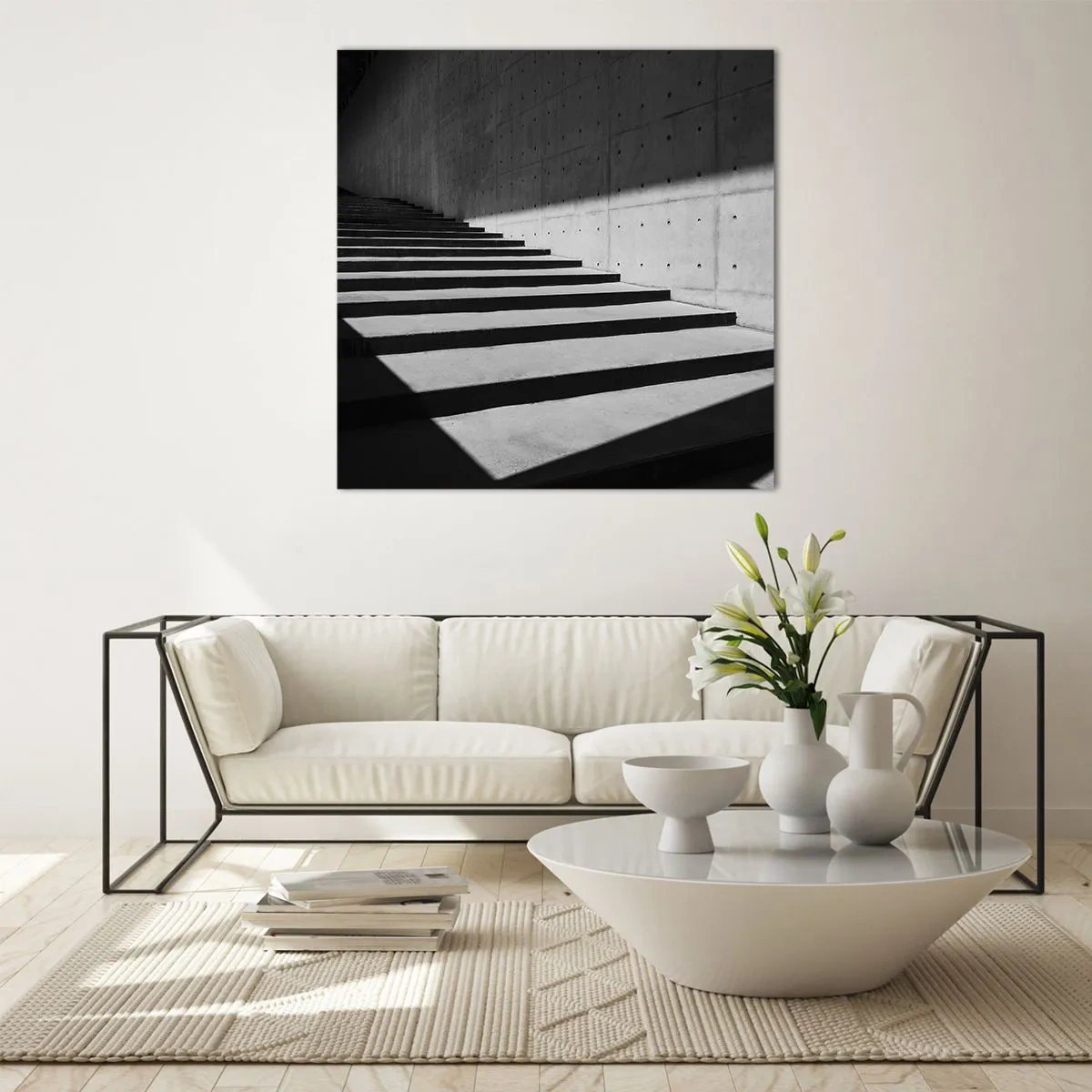 Quadro em vidro - A beleza crua do modernismo - 40x40 cm