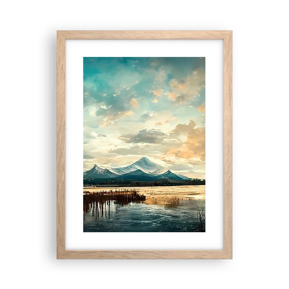 Pôster com moldura de carvalho claro - Sob a proteção do céu - 30x40 cm