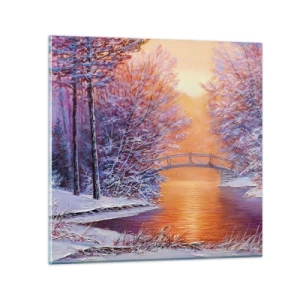 Quadro em vidro - Vamos nos encontrar aqui - 30x30 cm