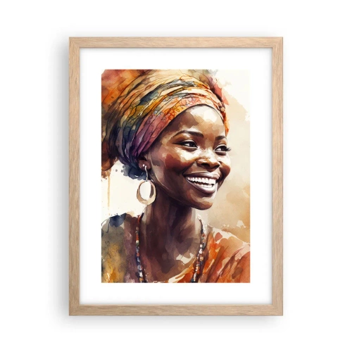 Pôster com moldura de carvalho claro - Rainha africana - 30x40 cm