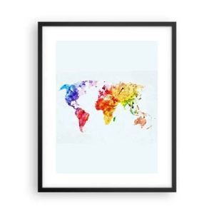 Pôster com moldura preta - Todas as cores do mundo - 40x50 cm