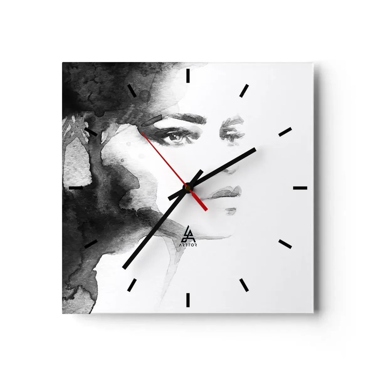 Relógio de parede - Relógio em vidro - Feita de mistério e névoa - 30x30 cm