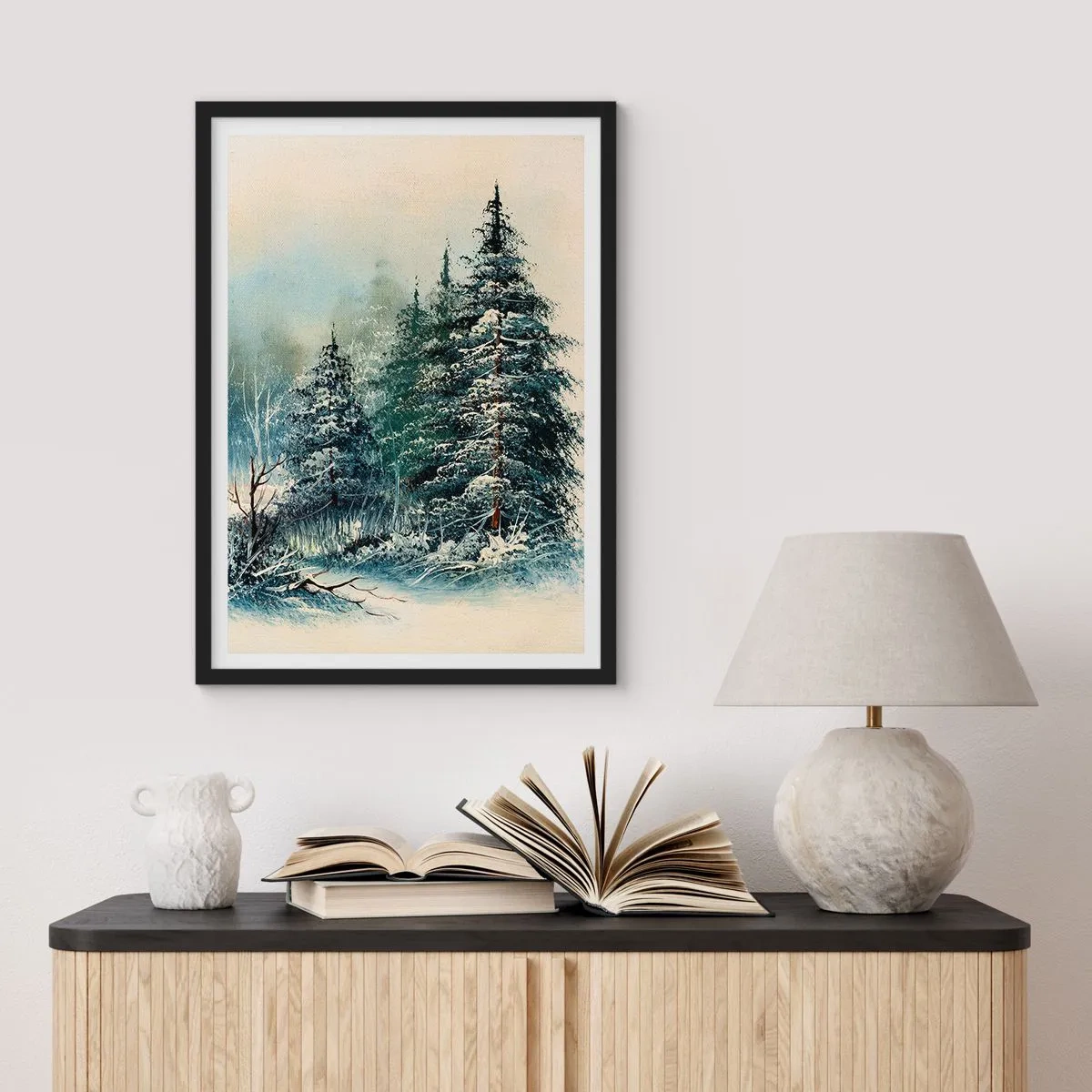 Pôster com moldura preta - Prontas para o Natal - 70x100 cm