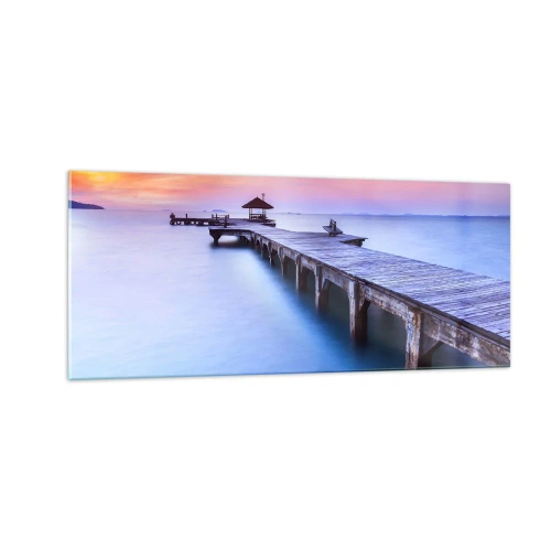 Quadro em vidro - Um mar de paz no horizonte - 100x40 cm