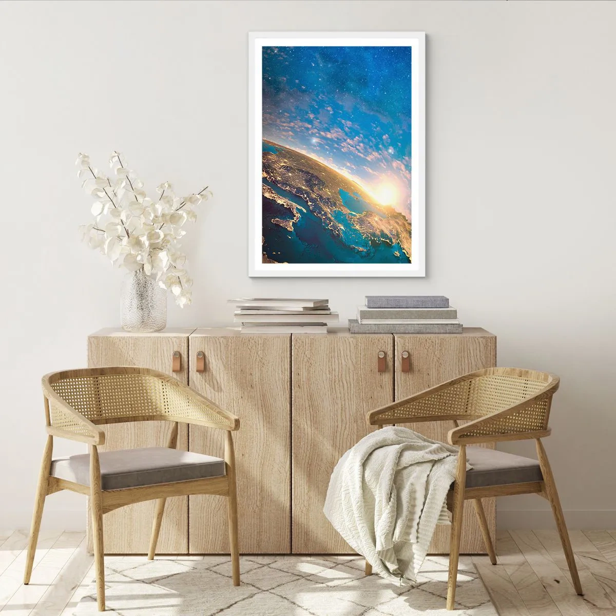 Pôster em moldura branca - Vamos olhar para nós mesmos à distância - 70x100 cm