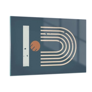 Quadro em vidro - Geometria em azul marinho - 120x80 cm