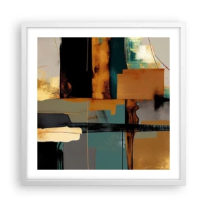 Pôster em moldura branca - Abstração – luz e sombra - 50x50 cm