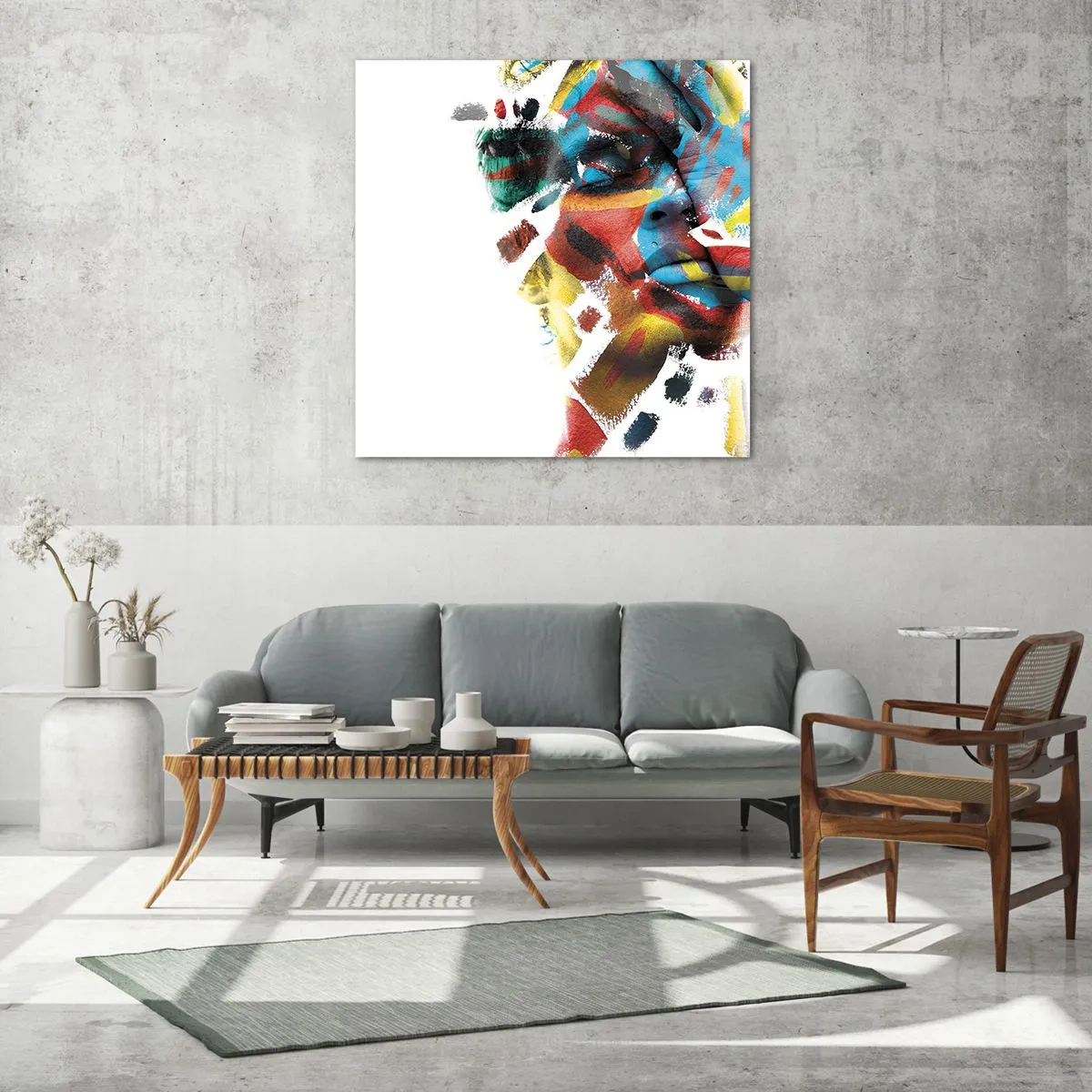 Quadro em vidro - Personalidade colorida - 30x30 cm