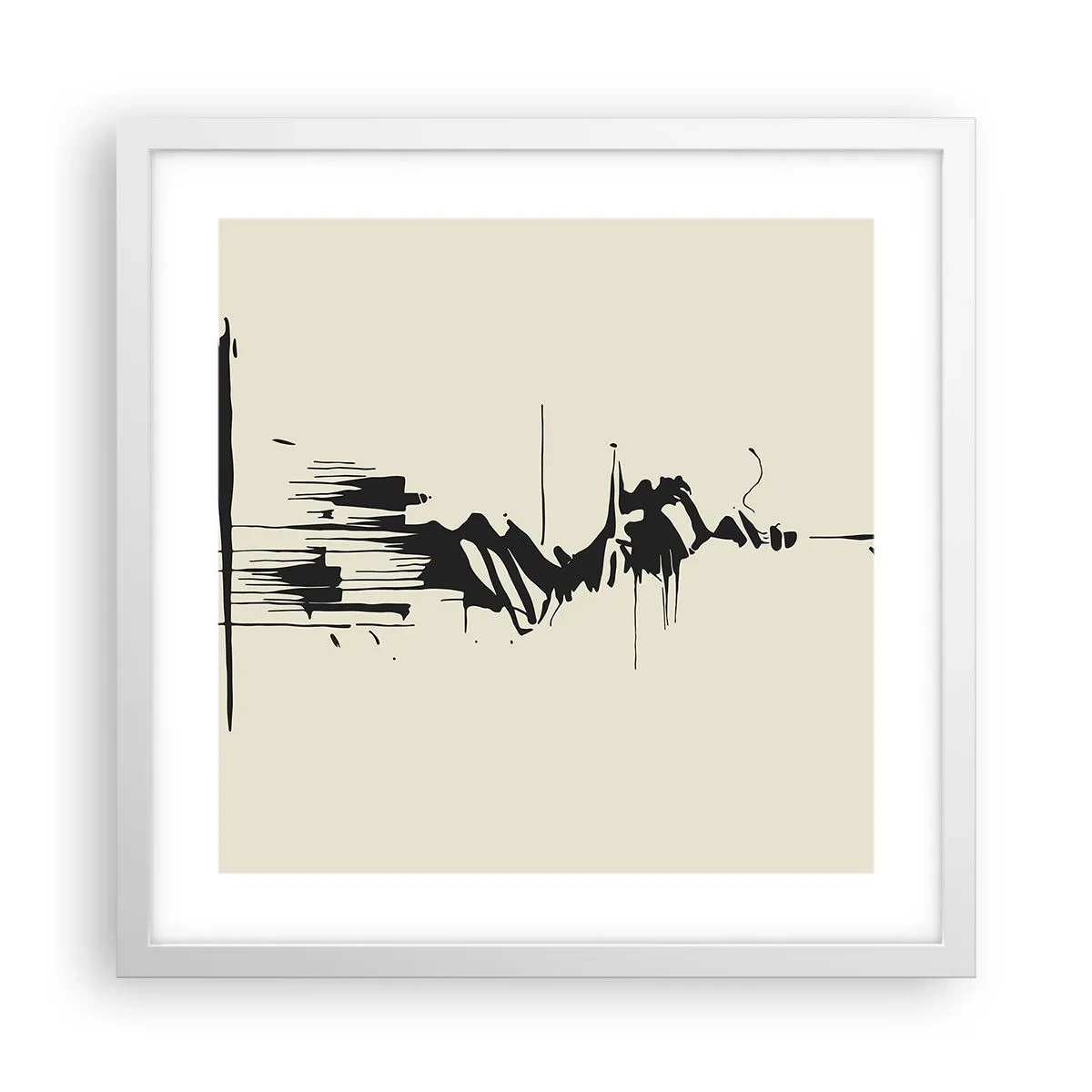 Pôster em moldura branca - Abstração apressada - 40x40 cm
