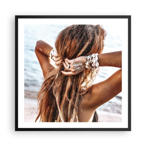 Pôster com moldura preta - Irmã da água e do sol - 60x60 cm