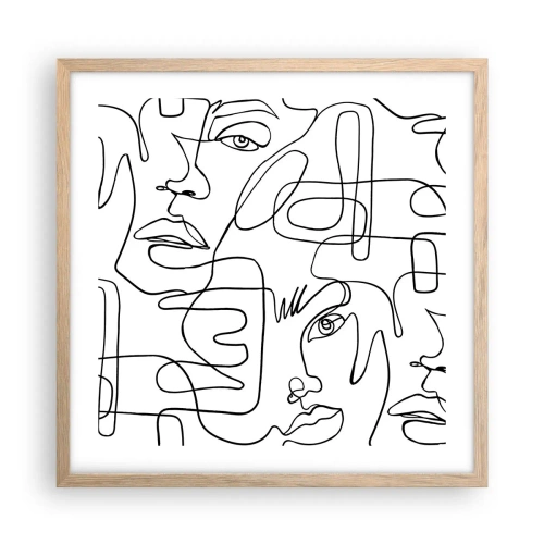 Pôster com moldura de carvalho claro - Em emoções emaranhadas - 50x50 cm