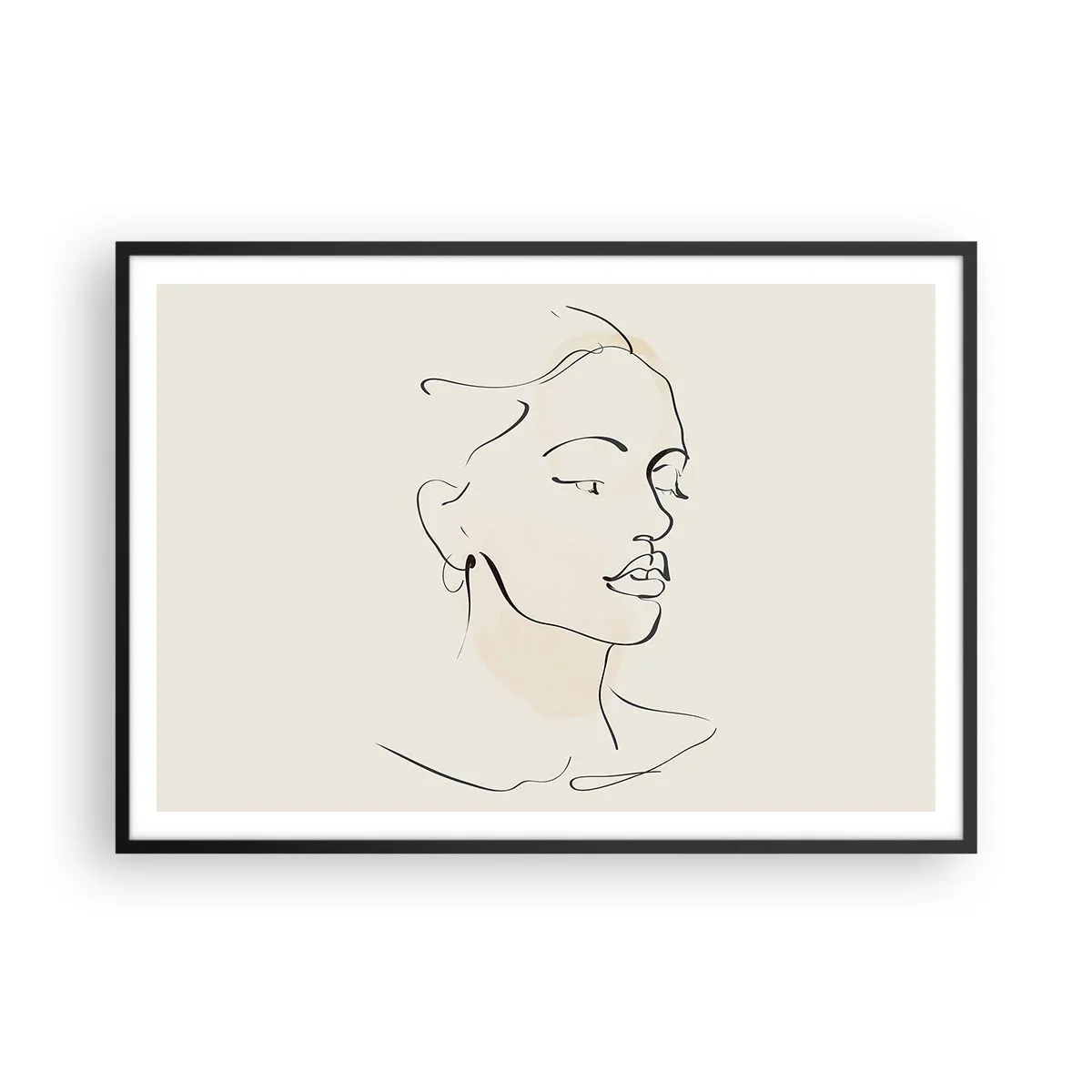 Pôster com moldura preta - Uma certa linha - 100x70 cm