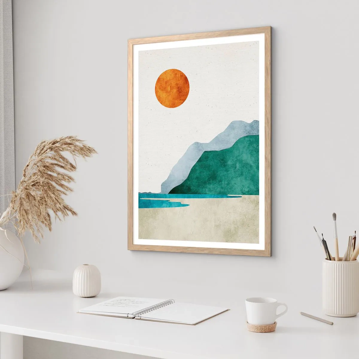 Pôster com moldura de carvalho claro - Paisagem como deveria ser - 61x91 cm
