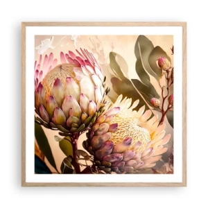 Pôster com moldura de carvalho claro - Abraçado com ternura - 60x60 cm