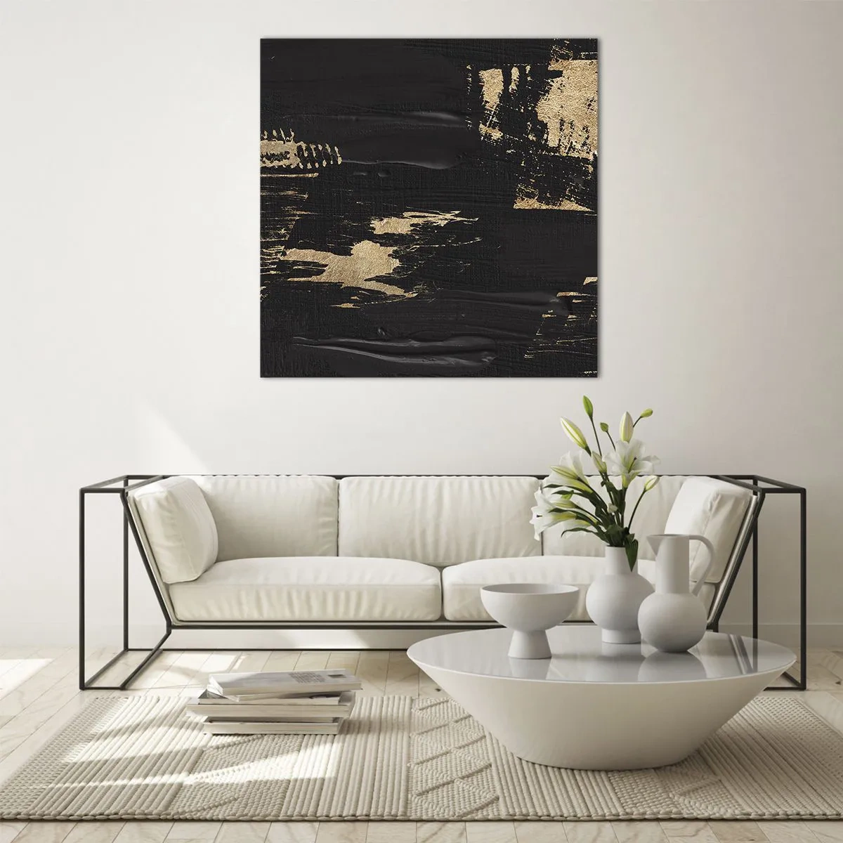 Quadro em vidro - Rastro de toque - 50x50 cm