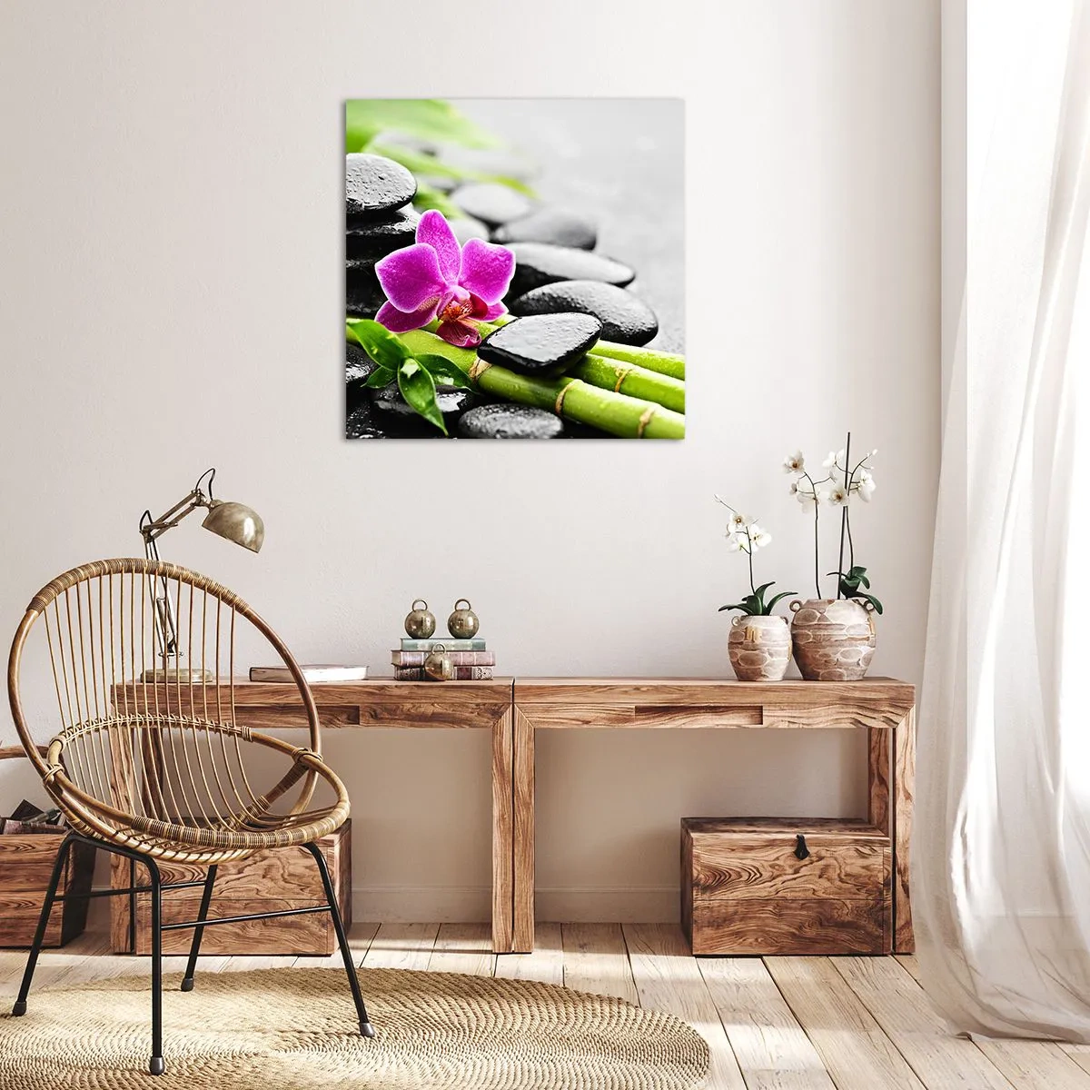 Quadro em tela - Calmo equilíbrio - 40x40 cm