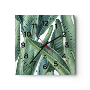 Relógio de parede - Relógio em vidro - O próprio verde - 40x40 cm
