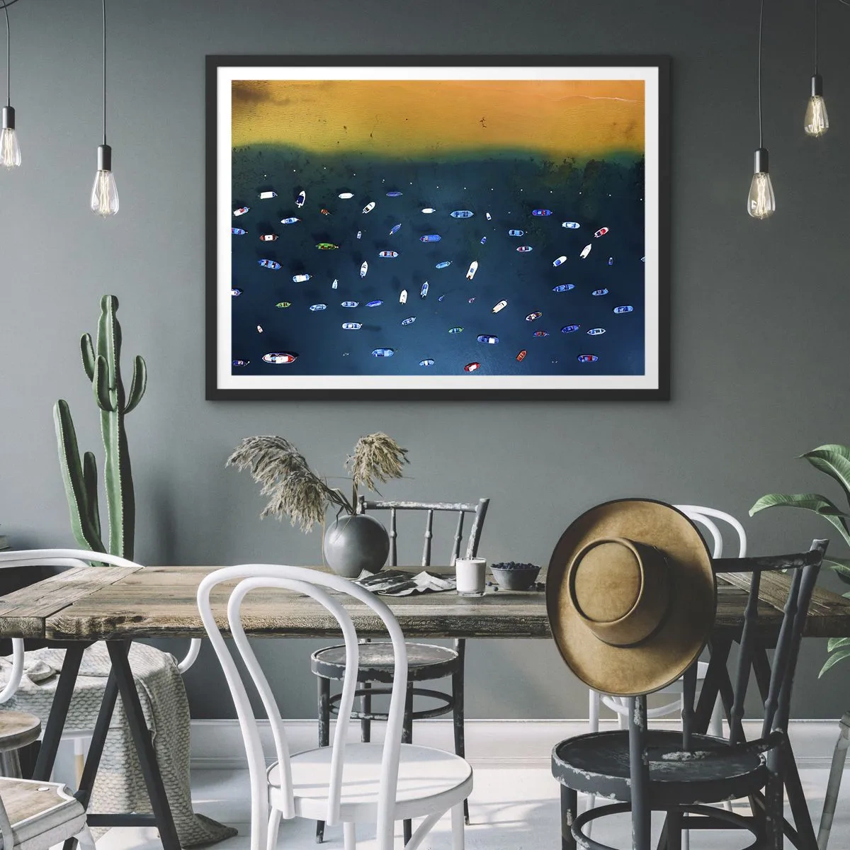 Pôster com moldura preta - Jogo de férias - 91x61 cm