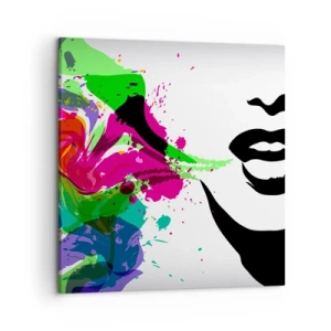 Quadro em tela - Uma história nas cores do arco-íris - 50x50 cm