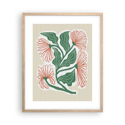 Pôster com moldura de carvalho claro - Folclórico e moderno - 40x50 cm