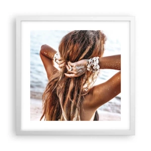 Pôster em moldura branca - Irmã da água e do sol - 40x40 cm