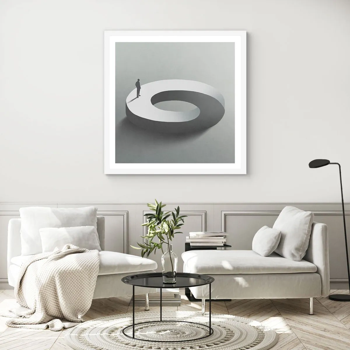 Pôster em moldura branca - Seja inteligente - 50x50 cm