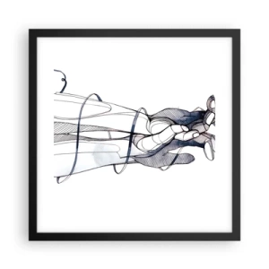 Pôster com moldura preta - Estudo do toque - 40x40 cm