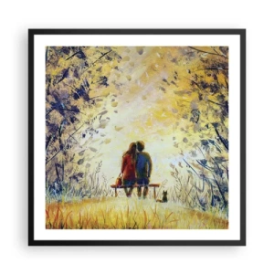 Pôster com moldura preta - Um momento mágico - 60x60 cm