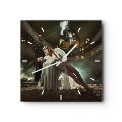 Relógio de parede - Relógio em vidro - O espírito do teatro antigo - 30x30 cm