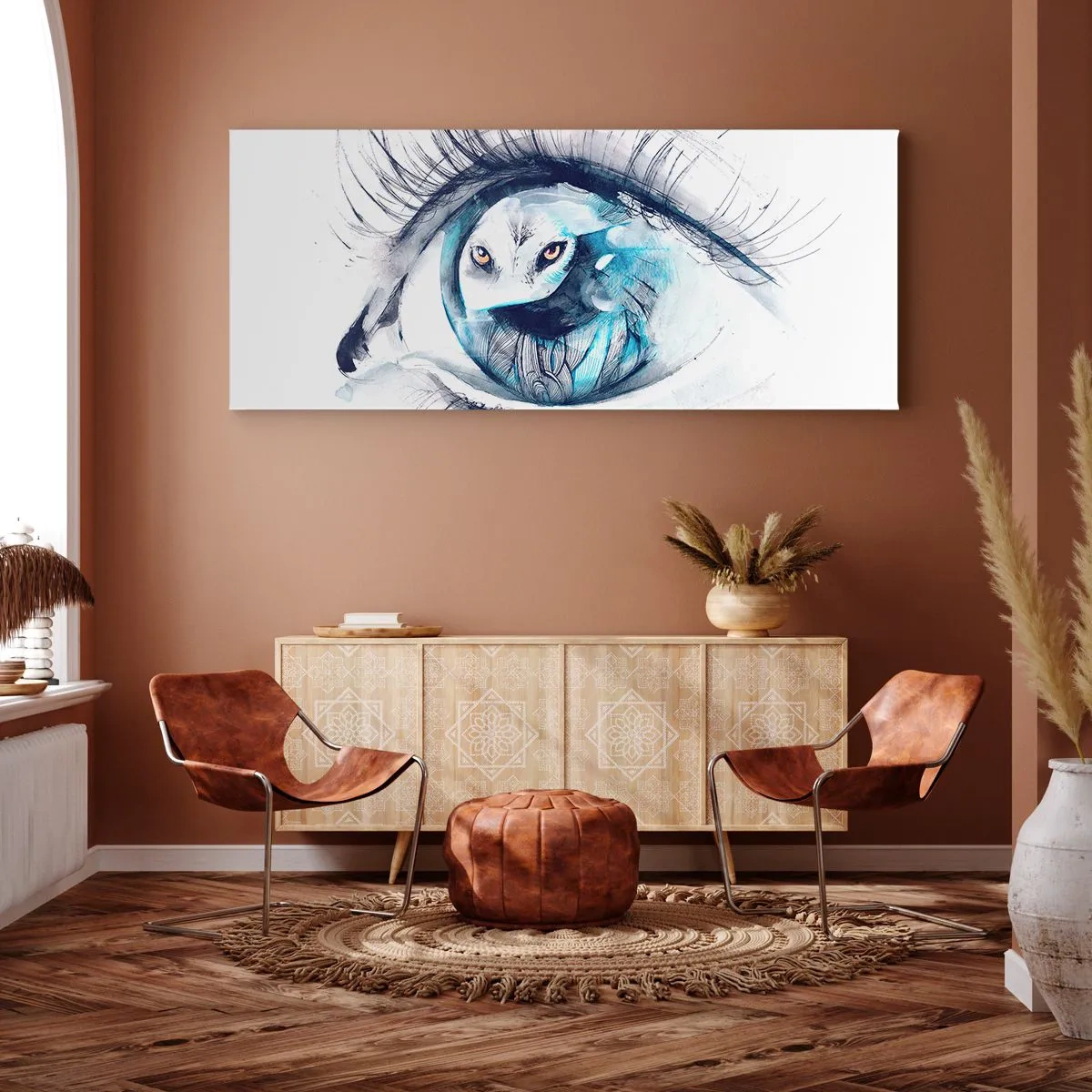Quadro em tela - Cara a cara com o selvagem - 100x40 cm