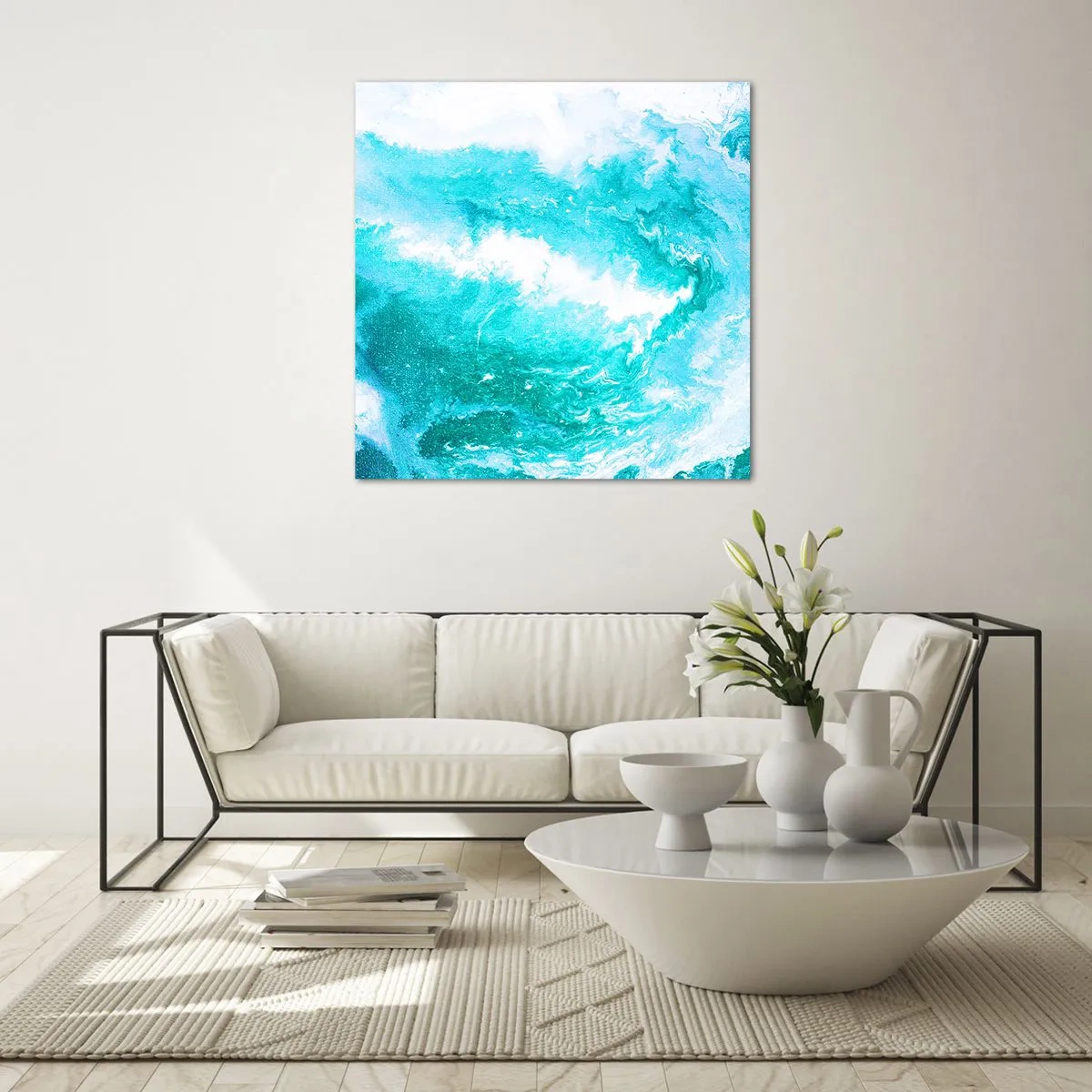 Quadro em vidro - No núcleo da água - 50x50 cm