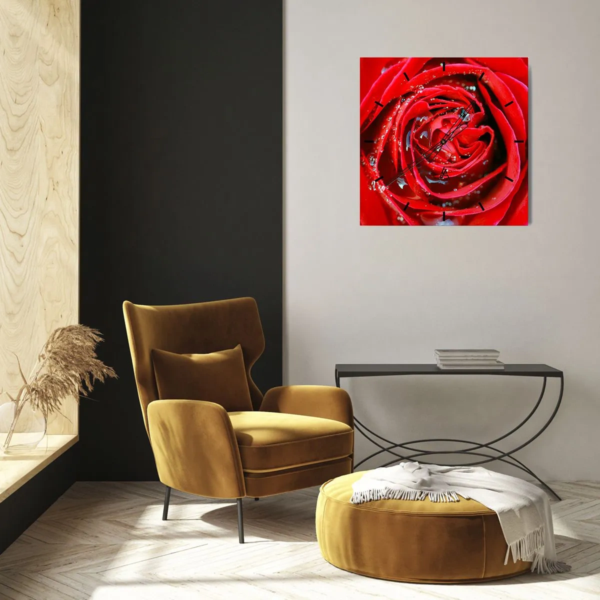 Relógio de parede - Relógio em vidro - Em gotas de orvalho - 40x40 cm