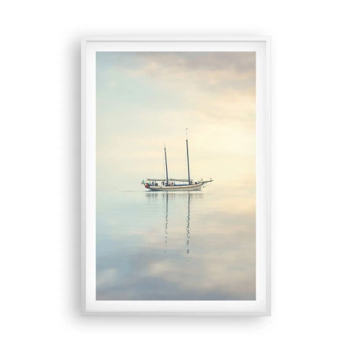 Pôster em moldura branca - Num mar de silêncio - 61x91 cm