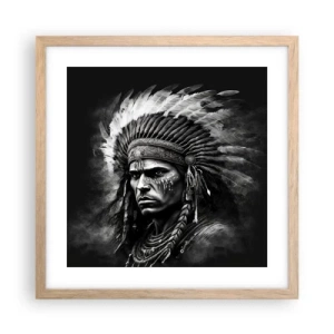 Pôster com moldura de carvalho claro - Um líder e um guerreiro - 40x40 cm