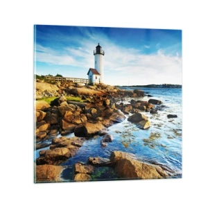 Quadro em vidro - Voltem bem, estou à espera - 70x70 cm