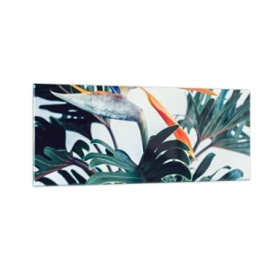 Quadro em vidro - Arbusto de passarinho - 100x40 cm