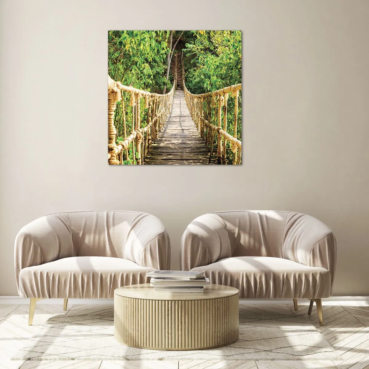 Quadro em vidro - Suspenso na vegetação - 60x60 cm