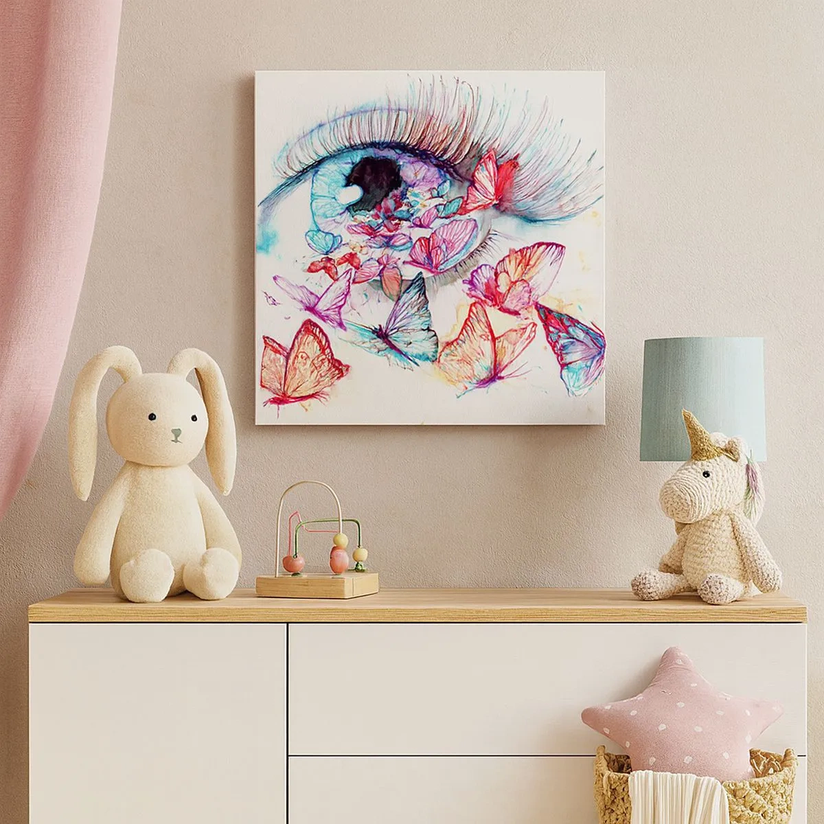 Quadro em tela - Olhos de conto de fadas - 30x30 cm