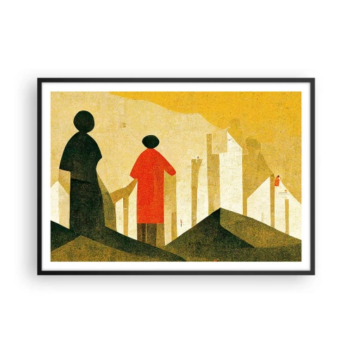 Pôster com moldura preta - Ainda há um longo caminho a percorrer - 100x70 cm