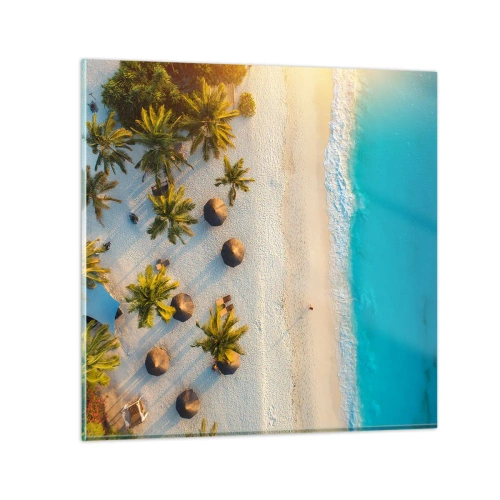Quadro em vidro - Bem vindo ao Paraíso - 40x40 cm