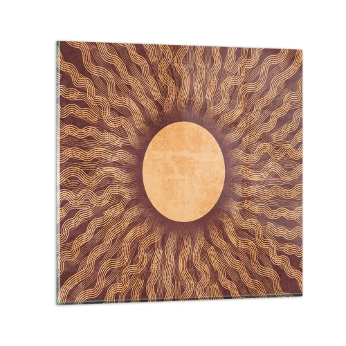 Quadro em vidro - Ícone do sol - 50x50 cm