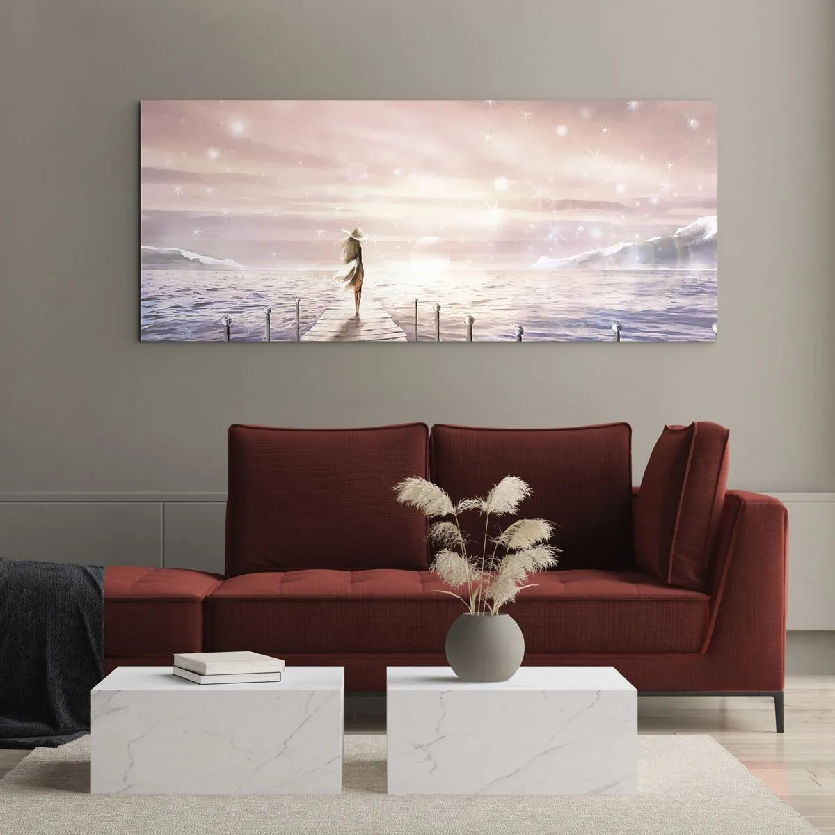Quadro em vidro - À luz de um sonho - 100x40 cm