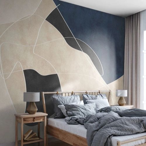 Papel de Parede Autocolante Deluxe Sticker - Composição abstrata – contraste de cores - Moderno, Abstração, Pedaço - 350x256 cm
