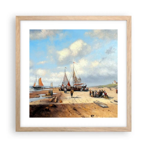 Pôster com moldura de carvalho claro - Pós-caça bem-sucedida - 40x40 cm