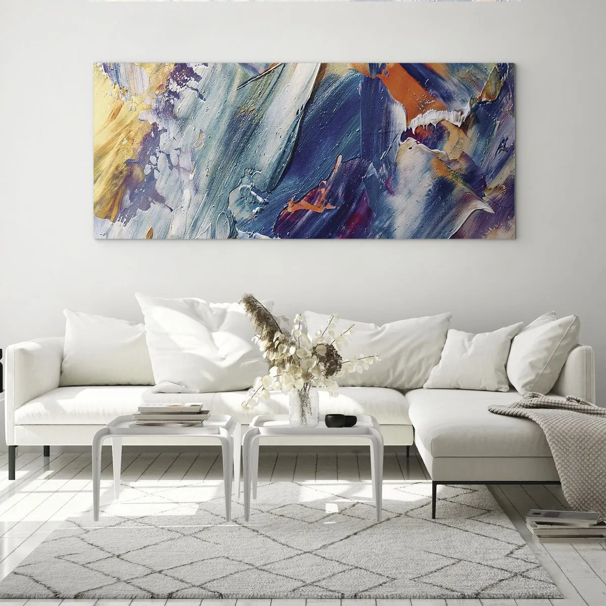 Quadro em vidro - Confusão de cores - 100x40 cm