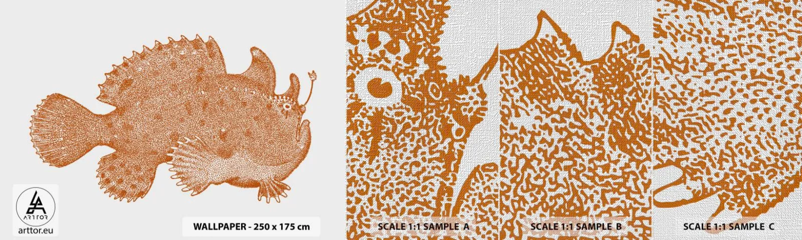 Amostra de papel de parede Premium Canvas - E era um peixe - Peixe Marinho, oceano, Beira-mar - 100x30 cm