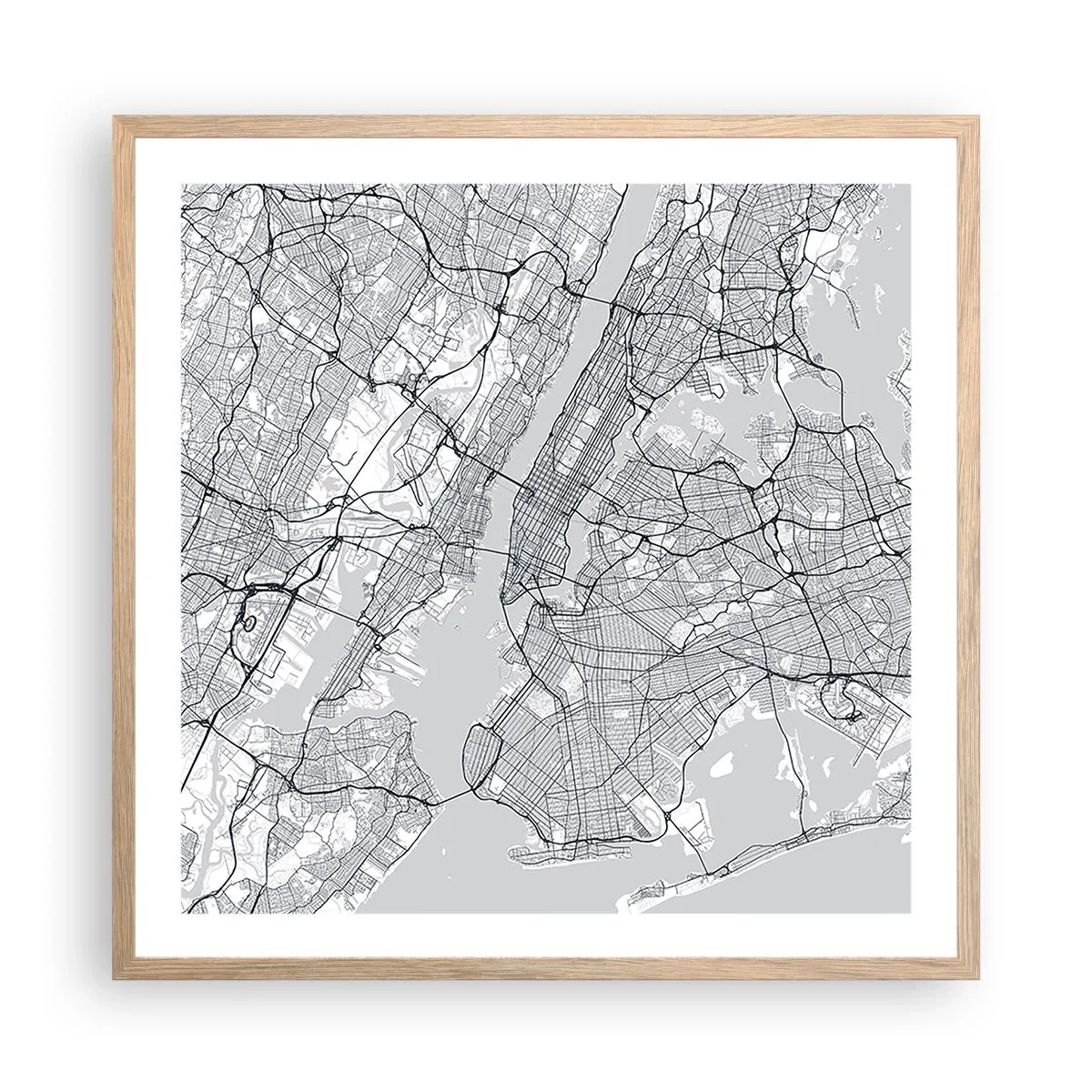 Pôster com moldura de carvalho claro - Anatomia de uma metrópole - 60x60 cm