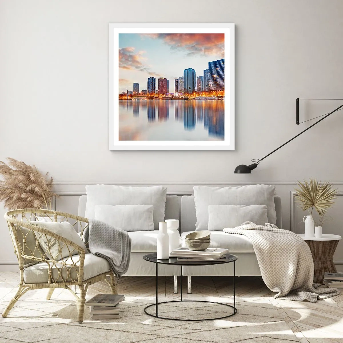 Pôster em moldura branca - A tranquilidade monumental de Paris - 30x30 cm