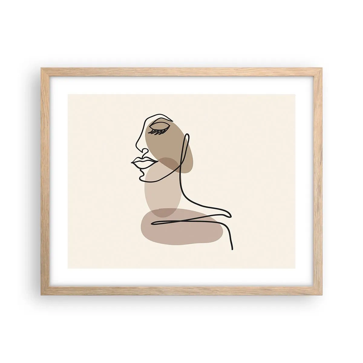 Pôster com moldura de carvalho claro - Uma certa linha de beleza - 50x40 cm